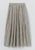 Pleated Cotton Stripe Skirt | Workshop Blue