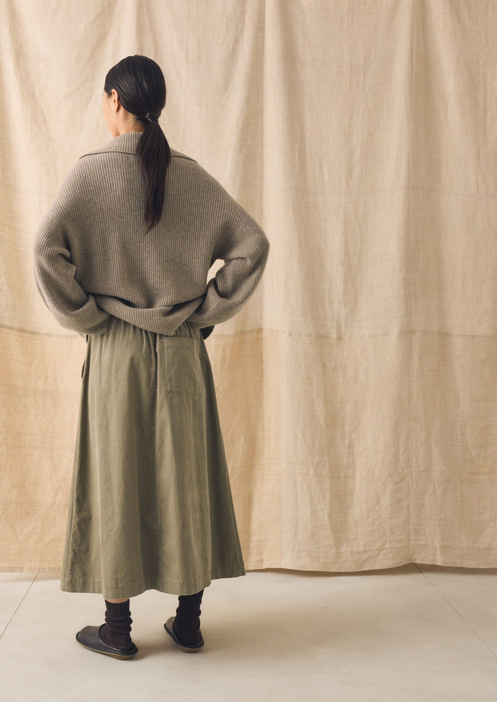 Organic Cord Pull On Skirt | Spelt