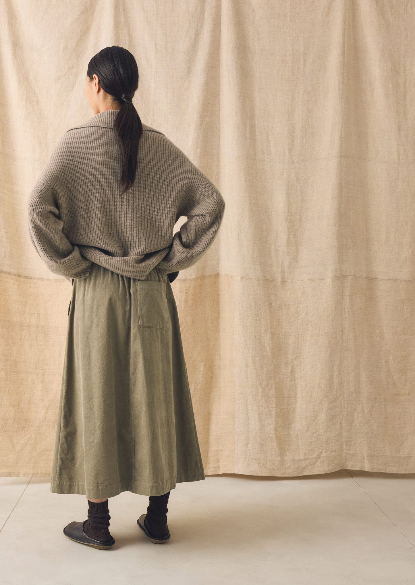 Organic Cord Pull On Skirt | Spelt