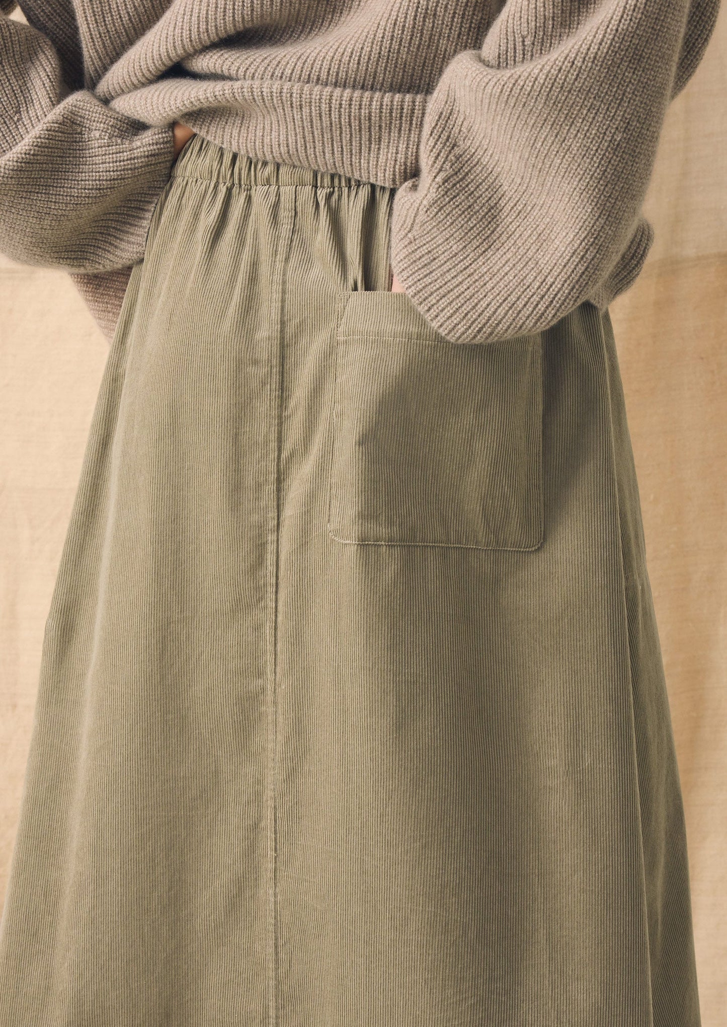 Organic Cord Pull On Skirt | Spelt