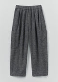 Linen Cotton Patch Pocket Trousers | Navy/Ecru