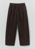 Organic Cord Barrel Leg Trousers | Bitter Chocolate