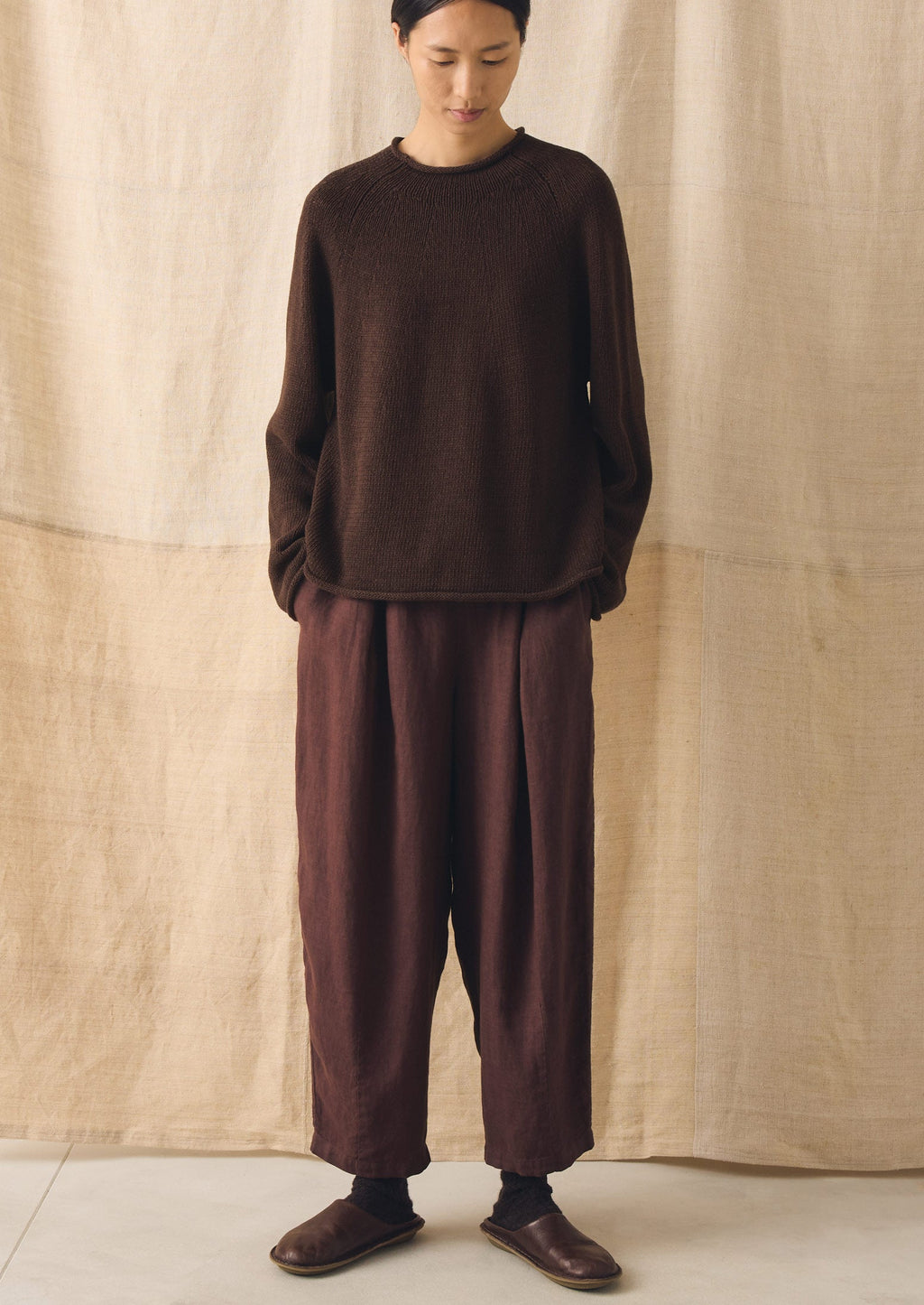 Minako Garment Dyed Linen Trousers | Fig