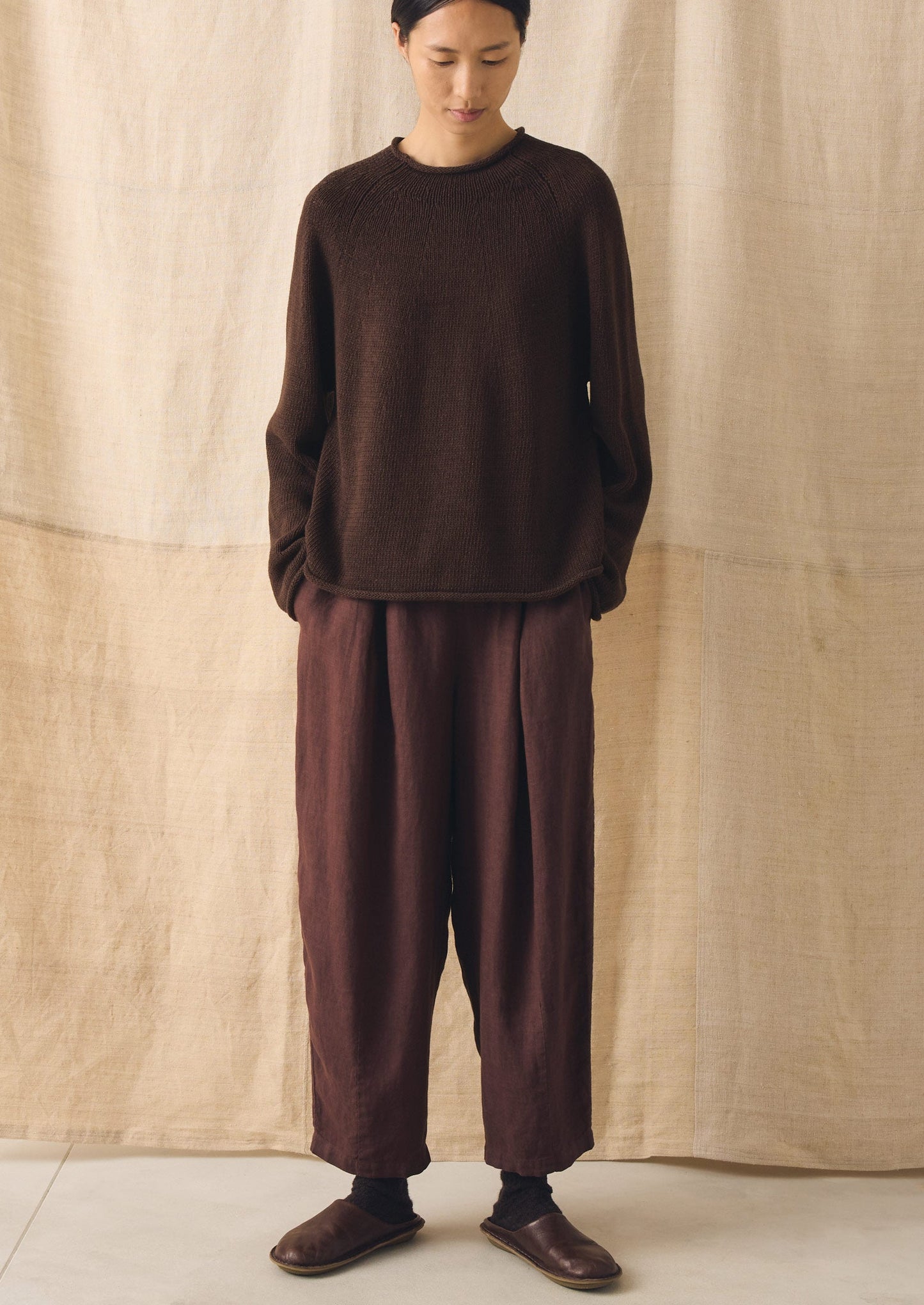 Minako Garment Dyed Linen Trousers | Fig