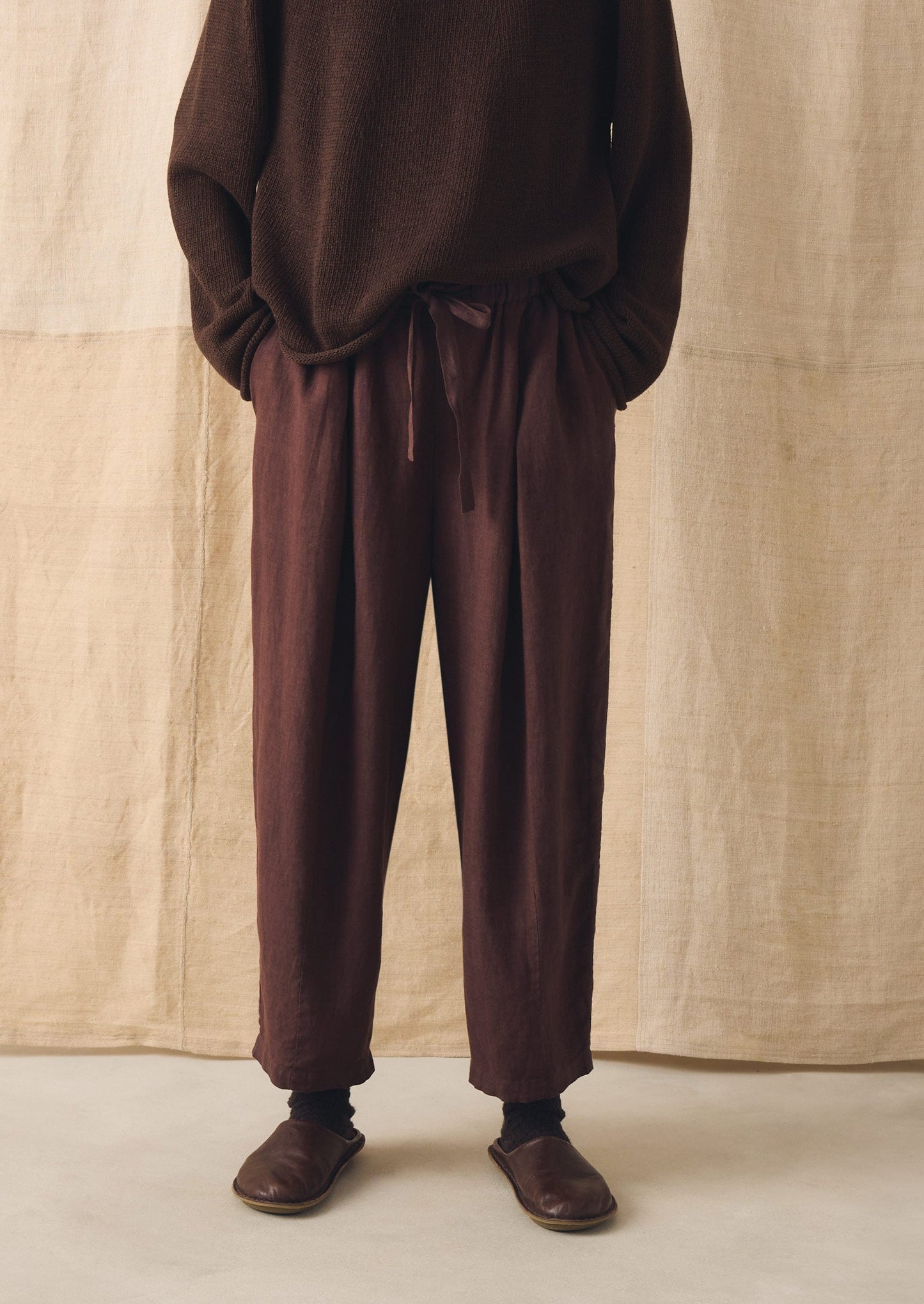 Minako Garment Dyed Linen Trousers | Fig