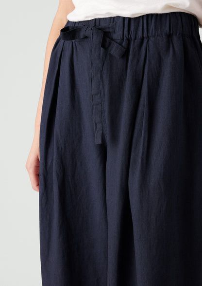Minako Garment Dyed Linen Trousers | Midnight
