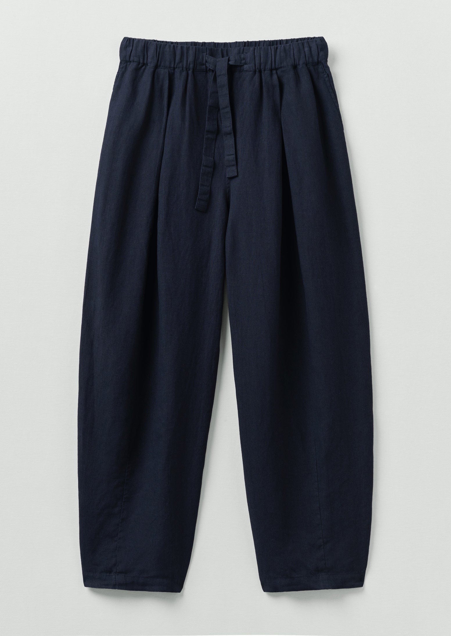 Minako Garment Dyed Linen Trousers | Midnight