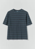 Overdyed Stripe Organic Cotton Tee | Blue Graphite/Mazarine Blue