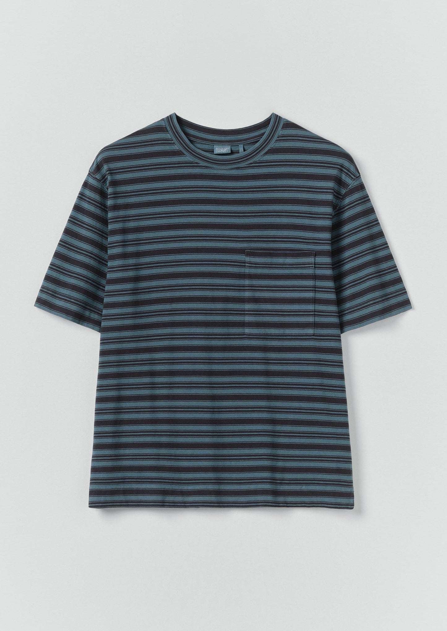 Overdyed Stripe Organic Cotton Tee | Blue Graphite/Mazarine Blue