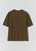 Overdyed Stripe Organic Cotton Tee | Blue Graphite/Woodland Green