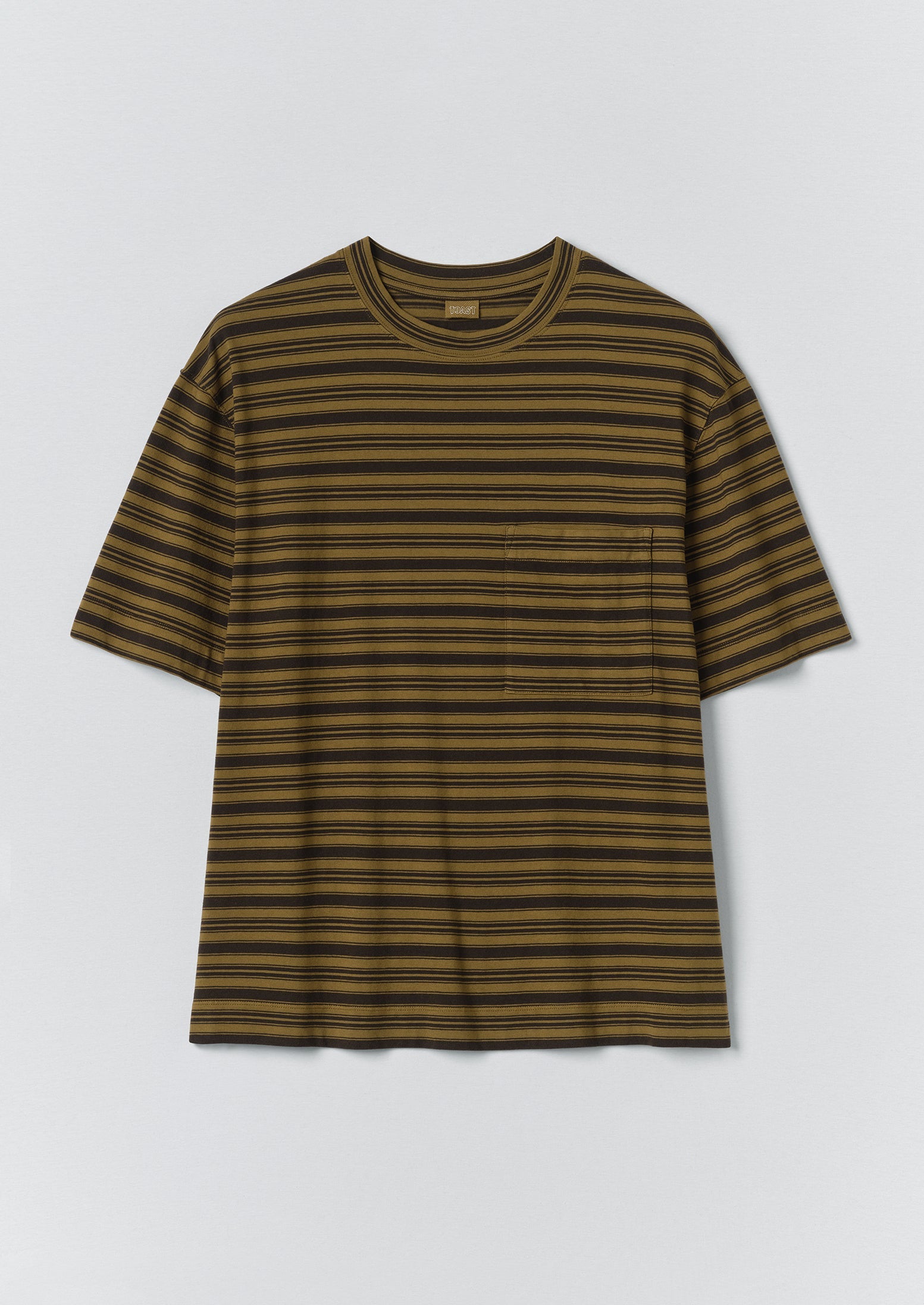 Overdyed Stripe Organic Cotton Tee | Blue Graphite/Woodland Green