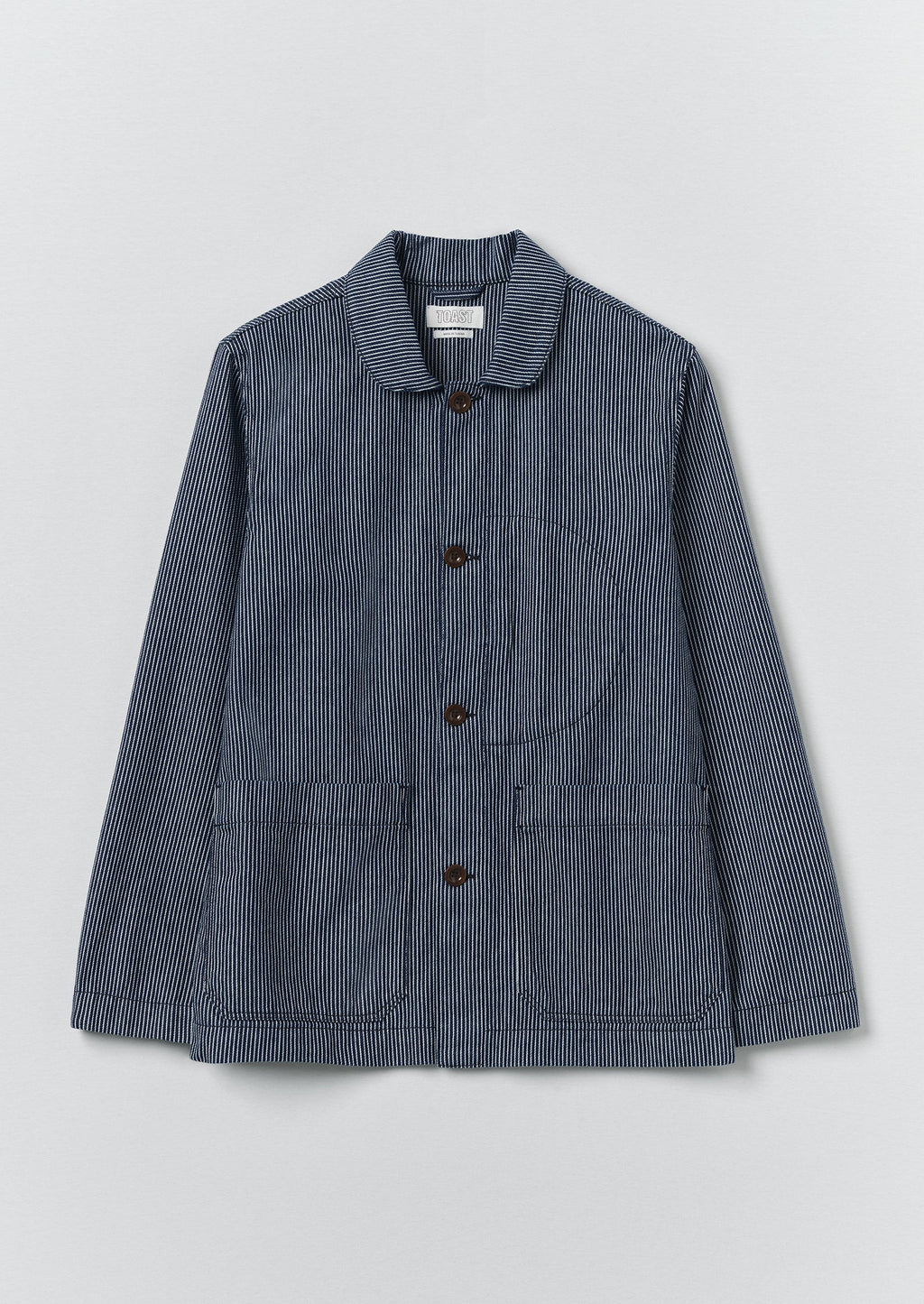 Hickory Stripe Denim Chore Jacket | Ecru/Indigo