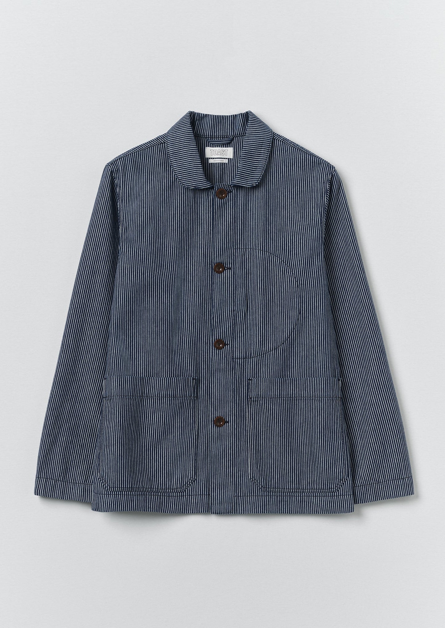 Hickory Stripe Denim Chore Jacket | Ecru/Indigo