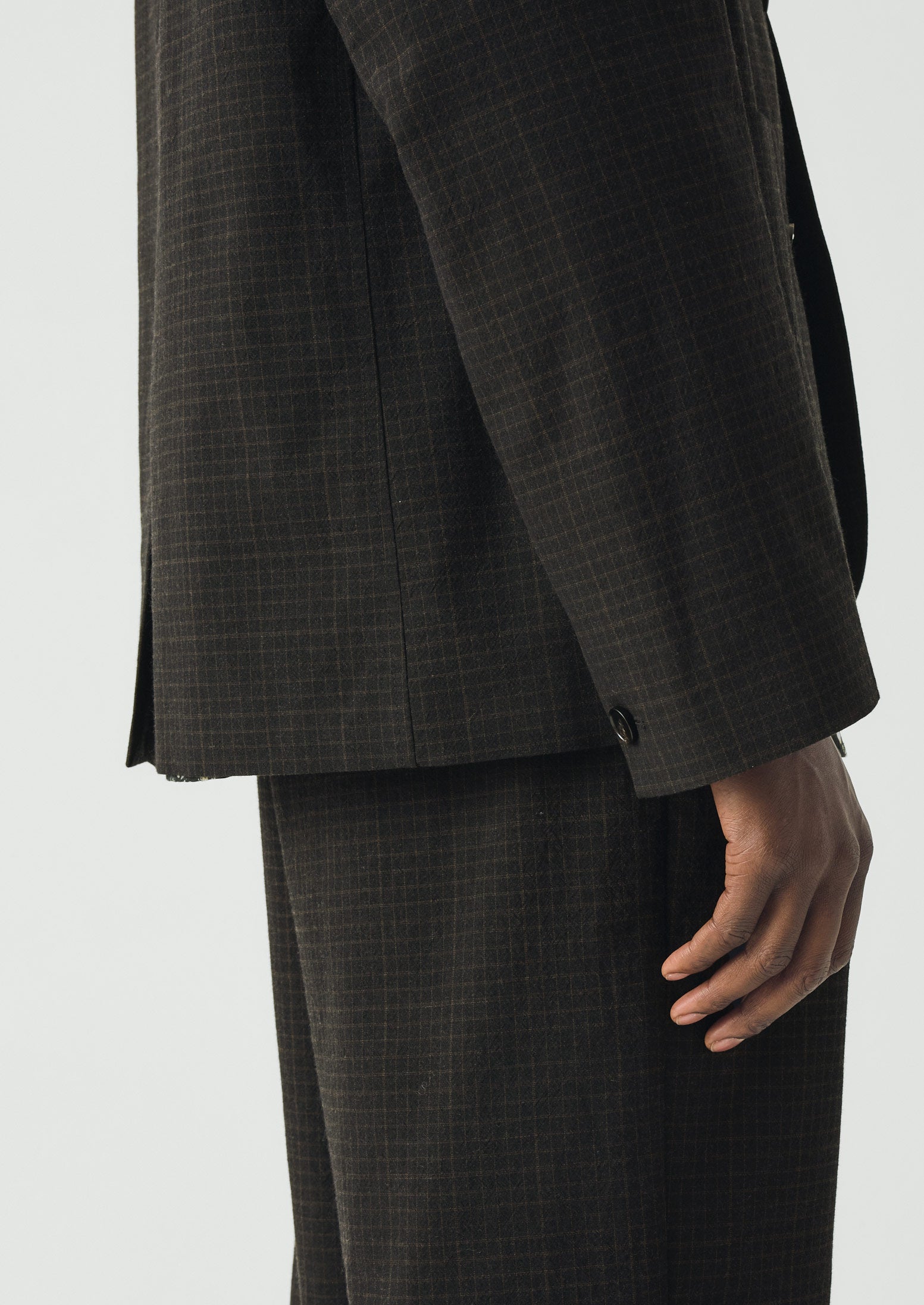 Sketch Check Cotton Wool Jacket | Slate