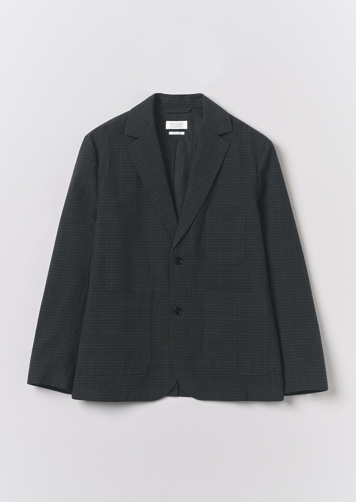 Sketch Check Cotton Wool Jacket | Slate