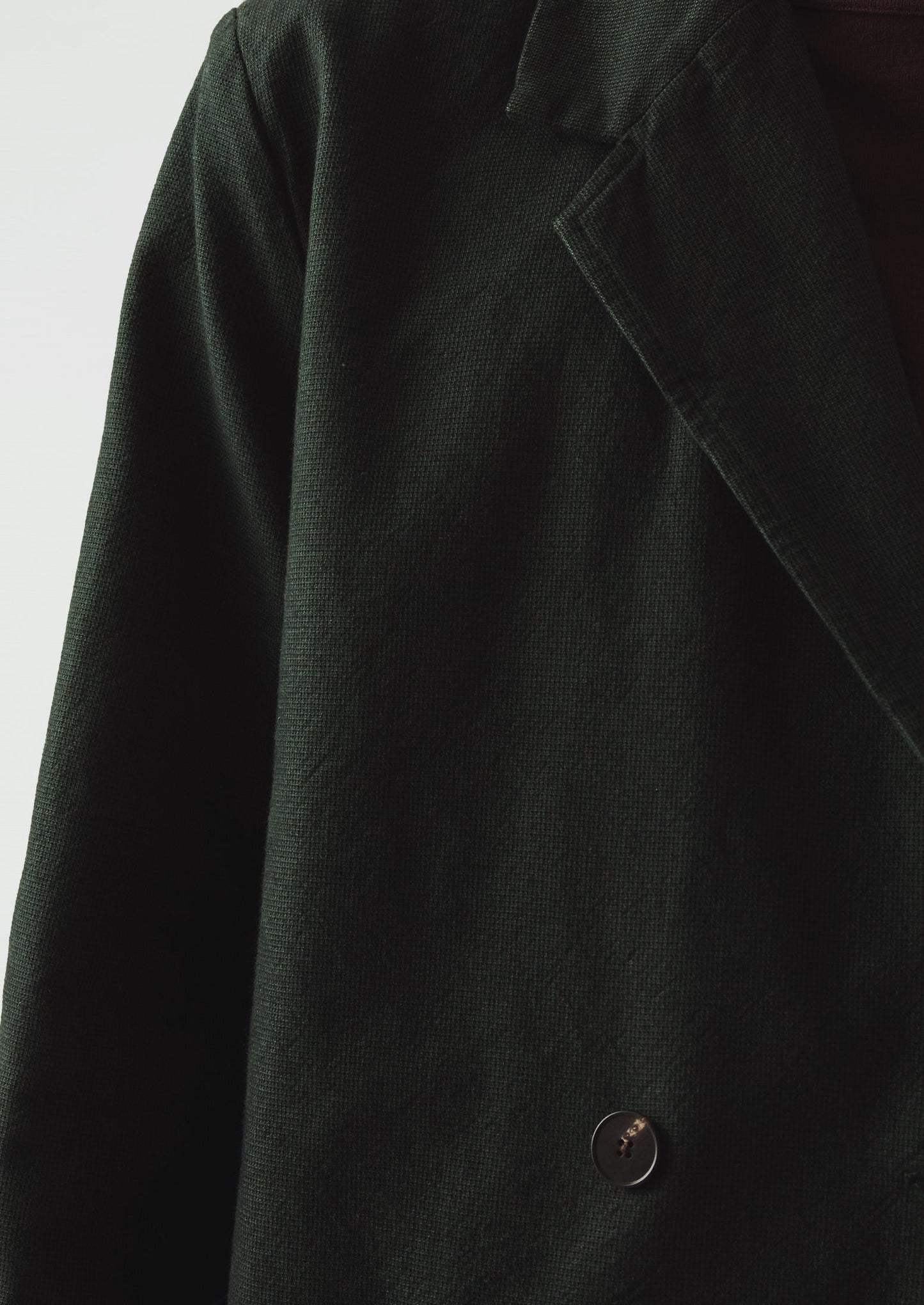Overdyed Micro Houndstooth Cotton Blazer | Oil Green