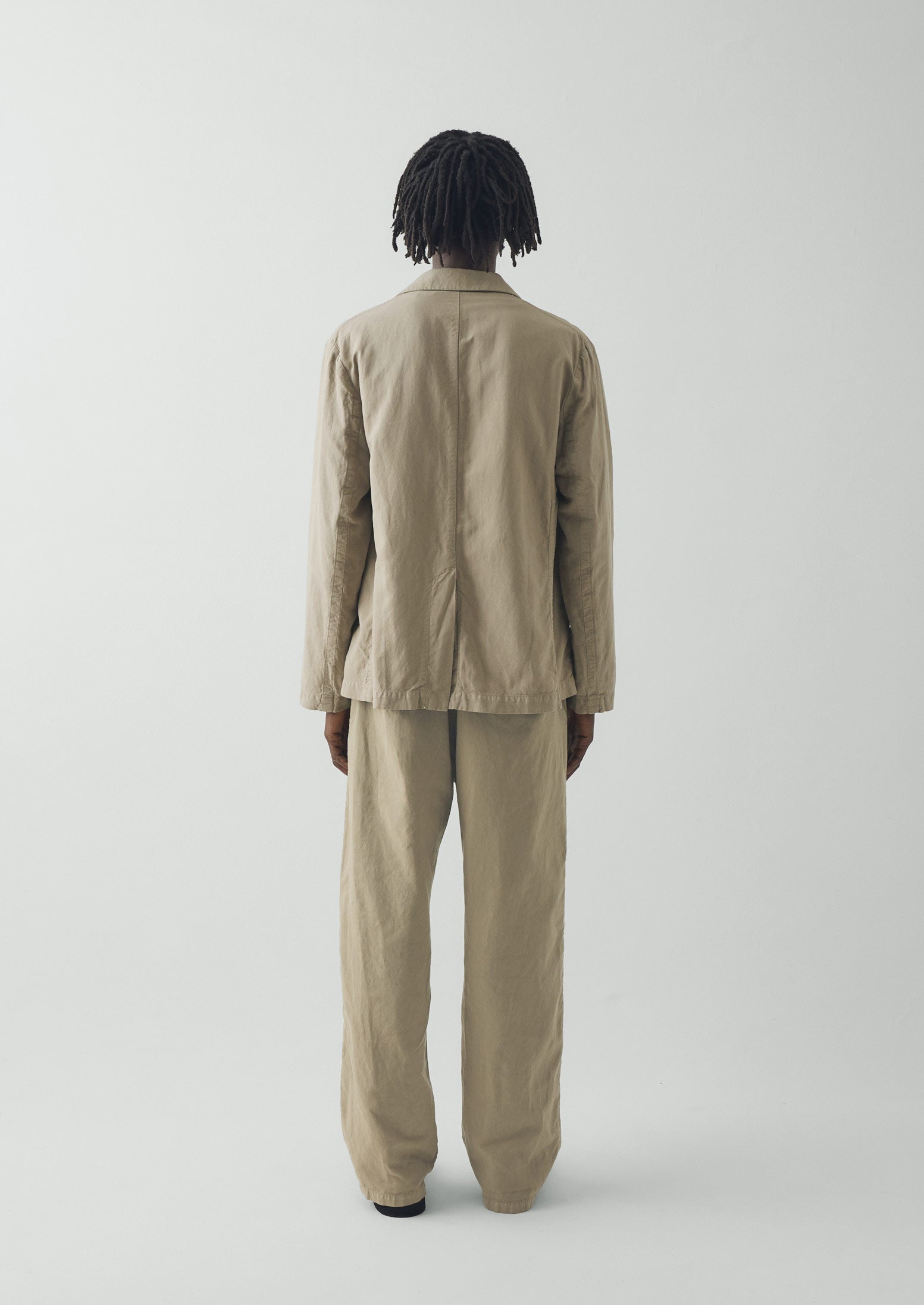 High Break Cotton Linen Blazer | Salt