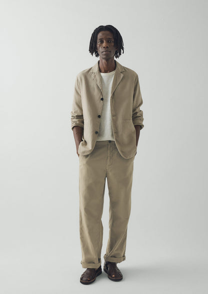 High Break Cotton Linen Blazer | Salt