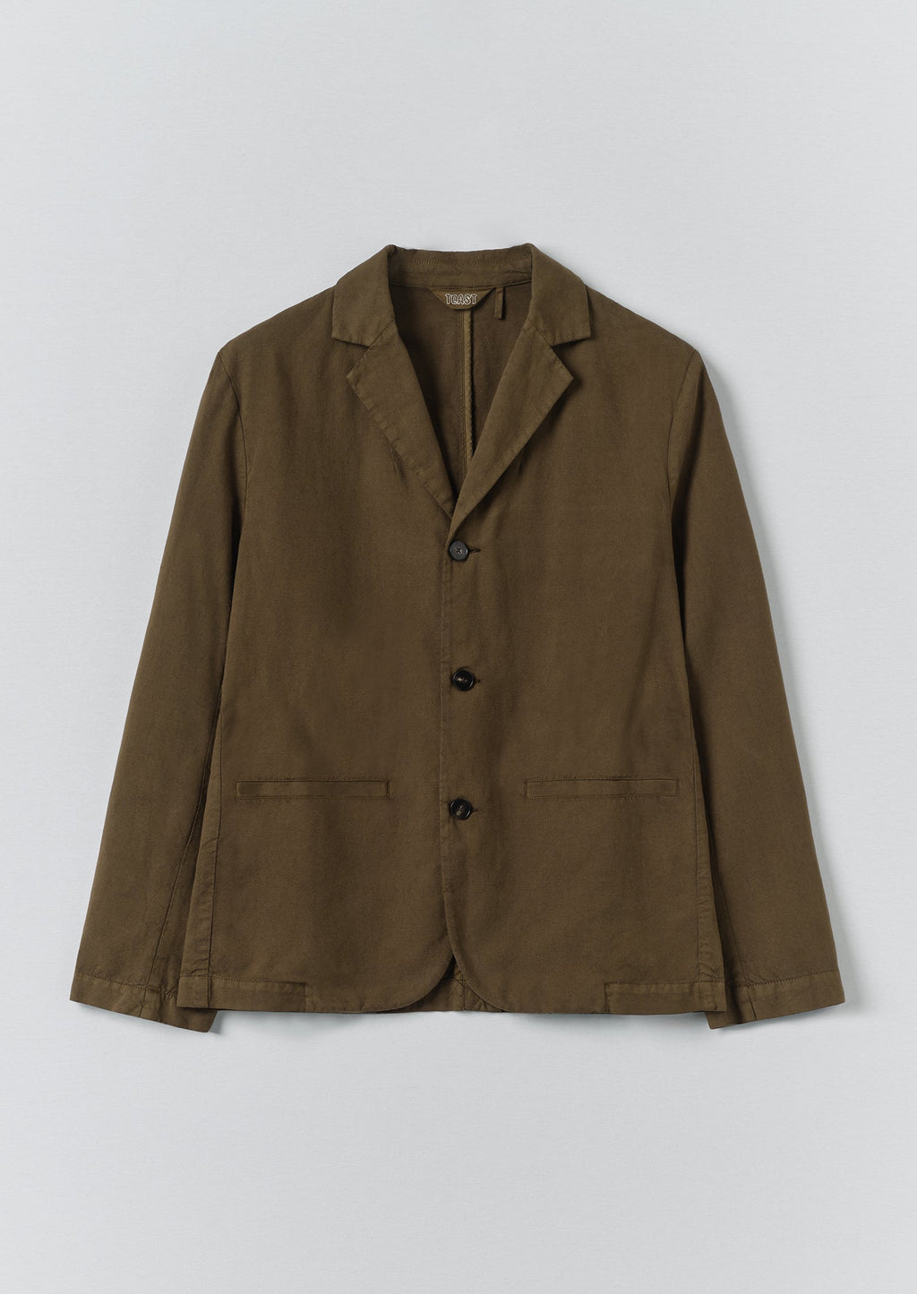 High Break Cotton Linen Blazer | Bronze Green