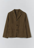 High Break Cotton Linen Blazer | Bronze Green