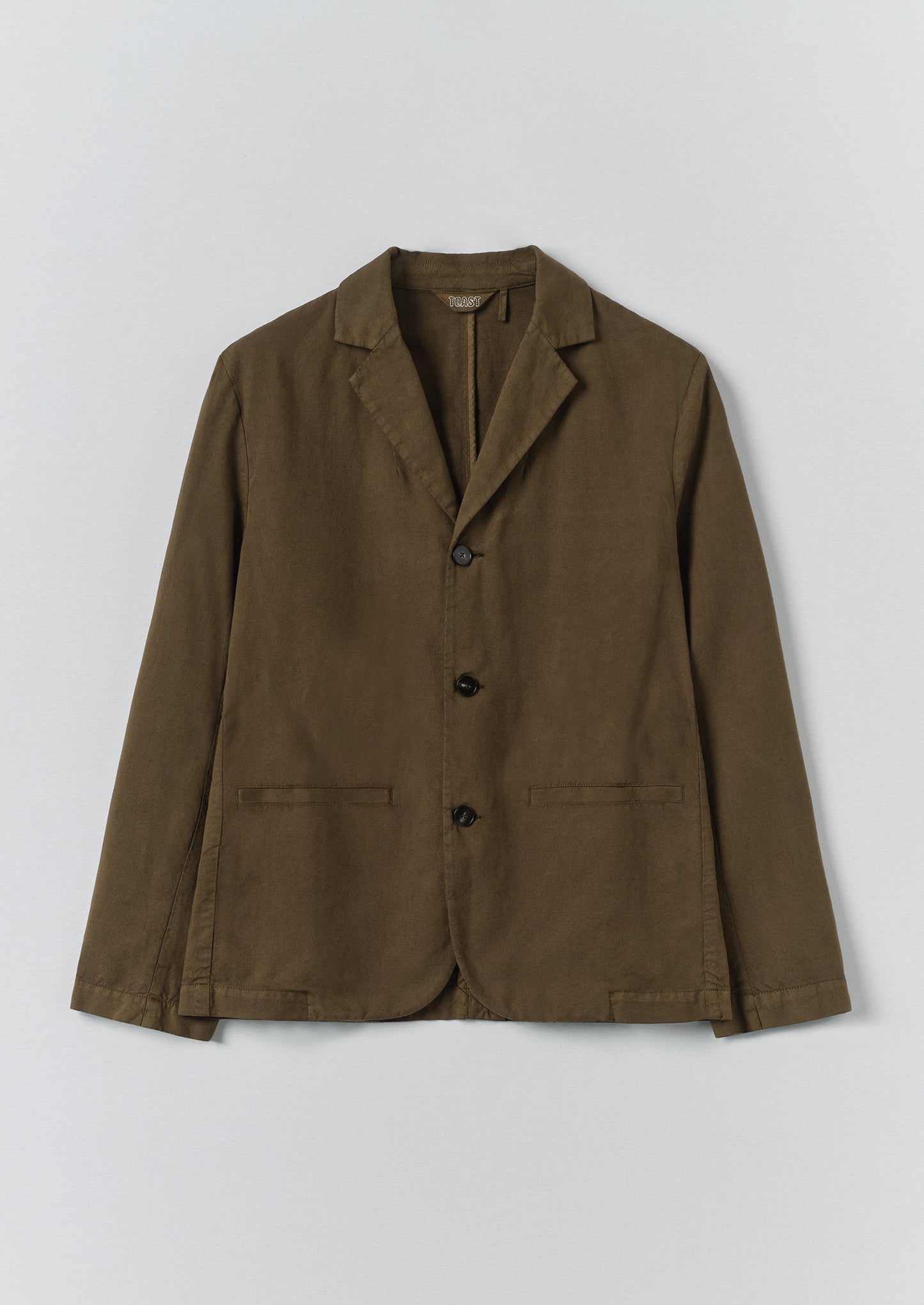 High Break Cotton Linen Blazer | Bronze Green