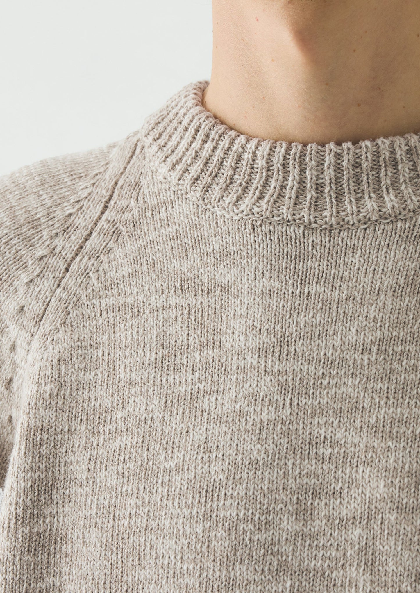 Linen Cotton Crew Neck Sweater | Natural