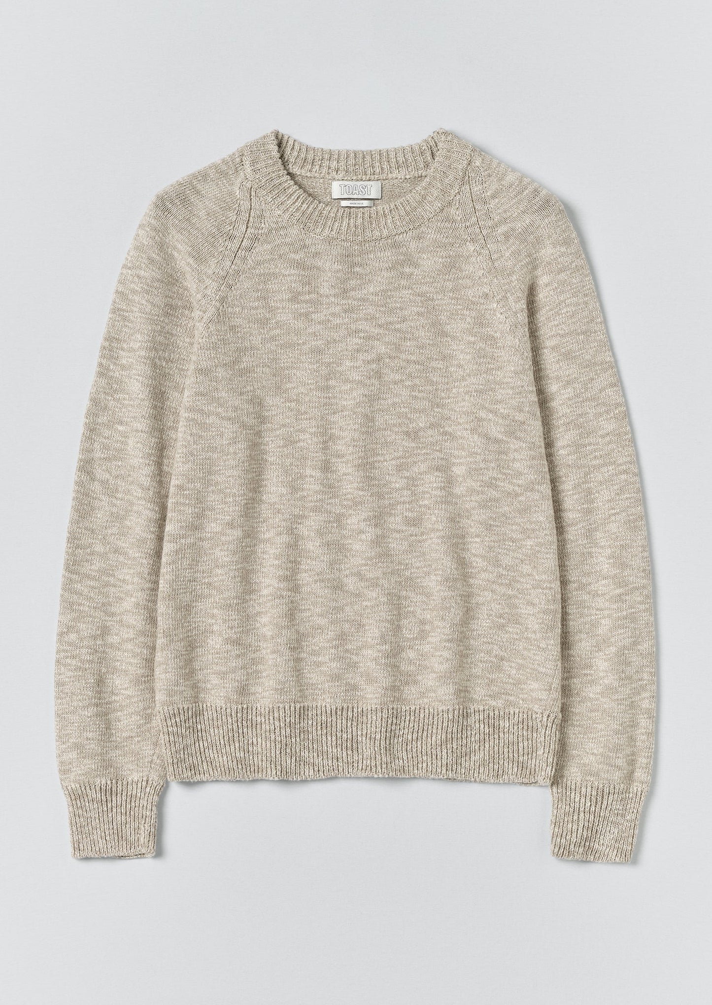 Linen Cotton Crew Neck Sweater | Natural