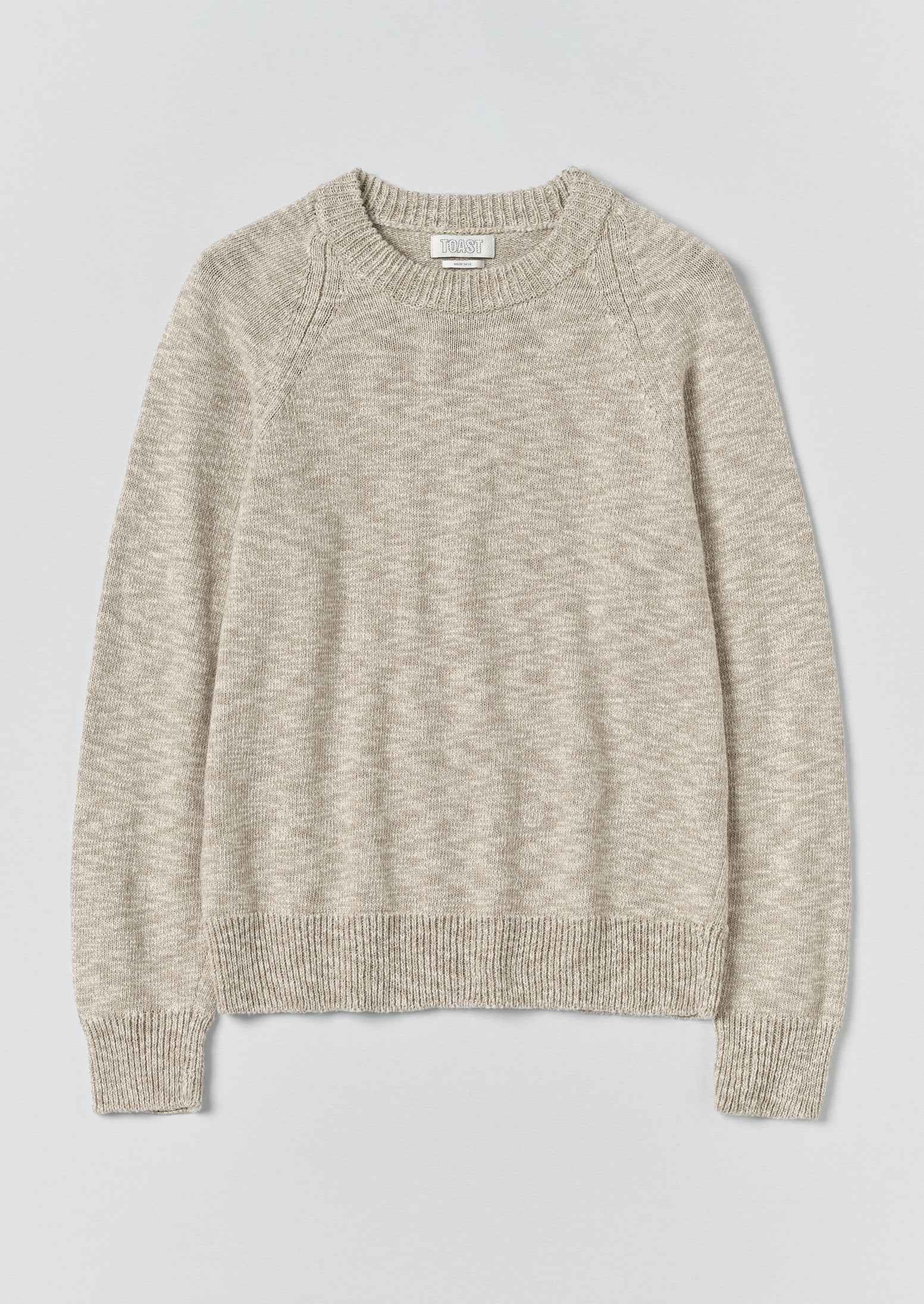 Linen Cotton Crew Neck Sweater | Natural