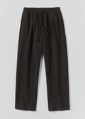 Loopback Jersey Pleated Trousers | Black Pepper