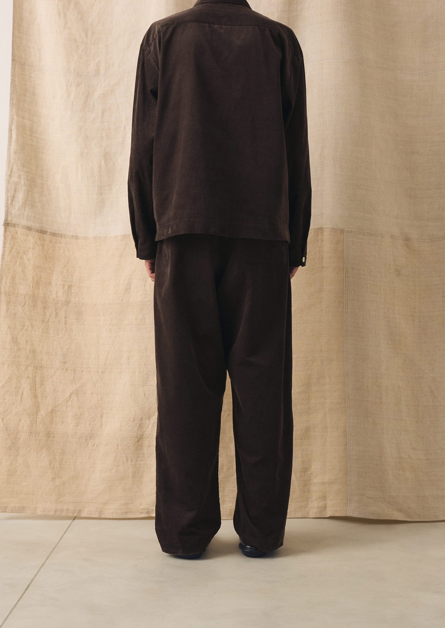 Organic Cord Lounge Trousers | Bitter Chocolate