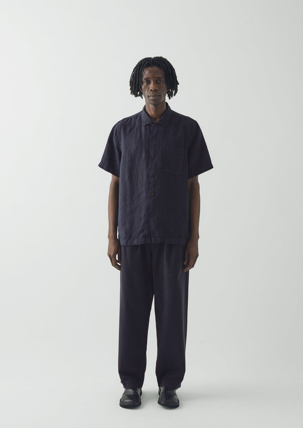 Linen Short Sleeve Shirt | Slate