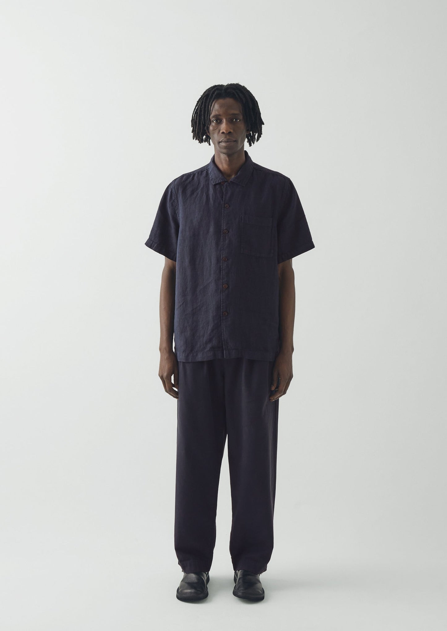 Linen Short Sleeve Shirt | Slate
