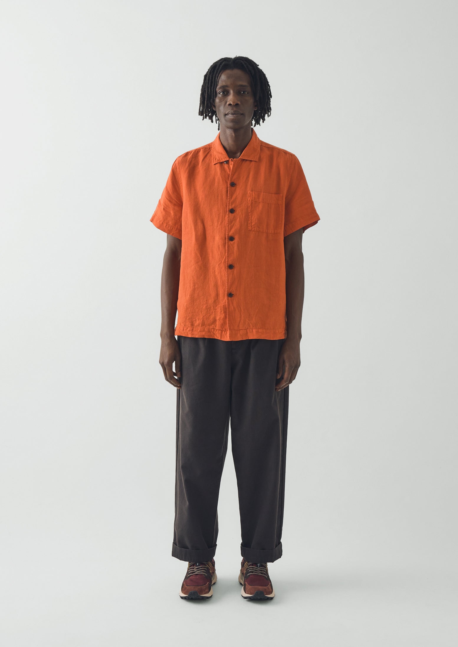 Linen Short Sleeve Shirt | Clementine
