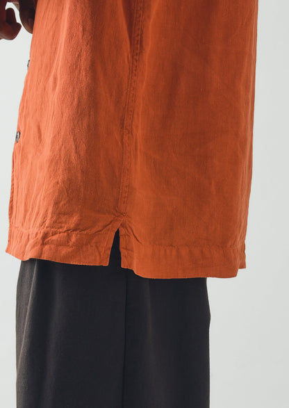 Linen Short Sleeve Shirt | Clementine