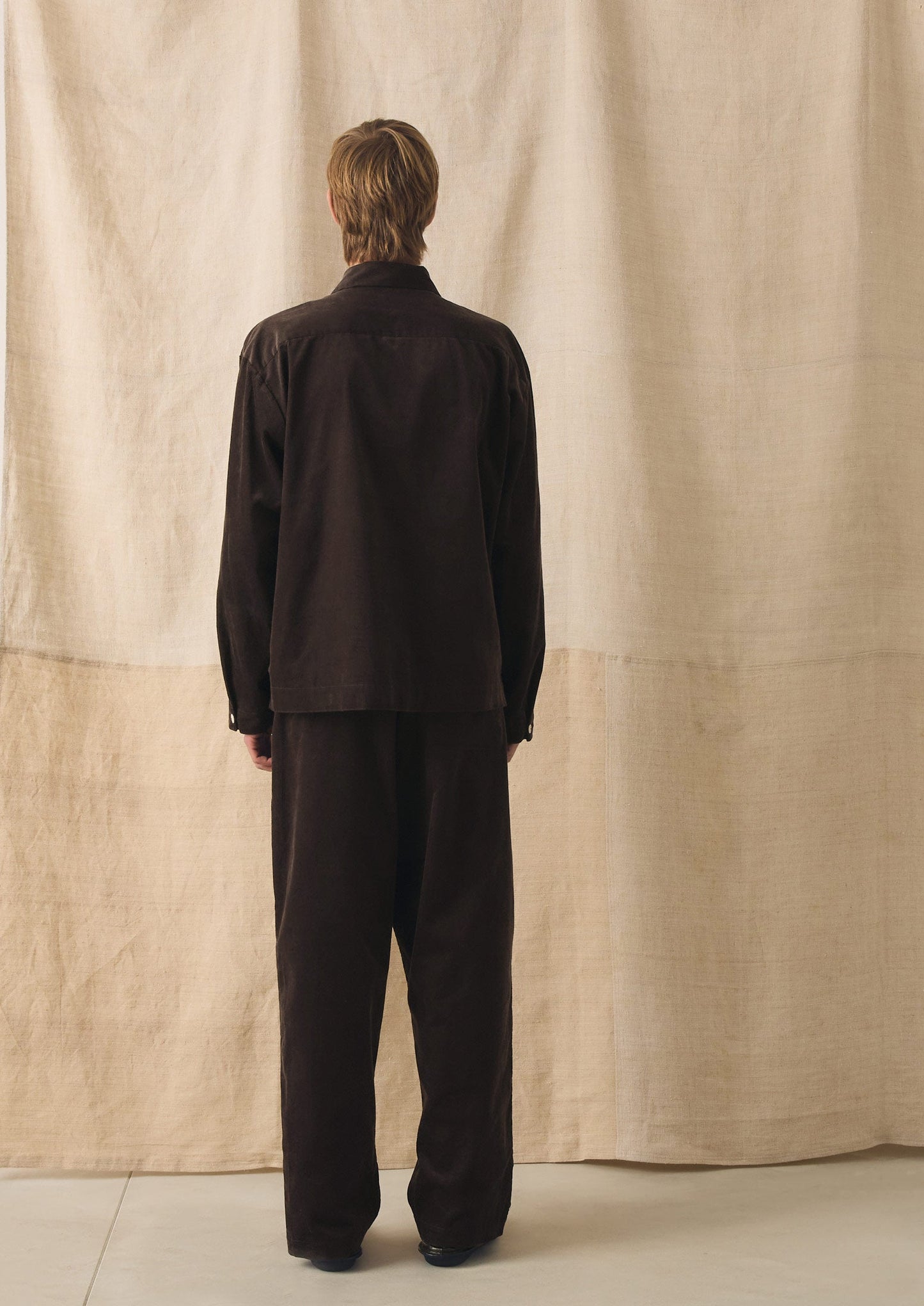 Organic Cord Smock Popover Shirt | Bitter Chocolate