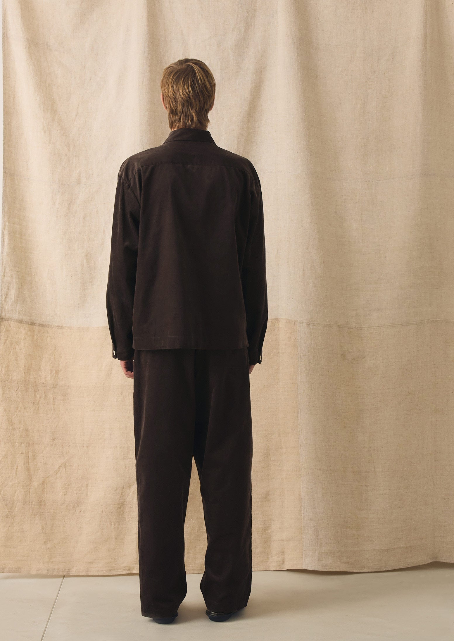 Organic Cord Smock Popover Shirt | Bitter Chocolate