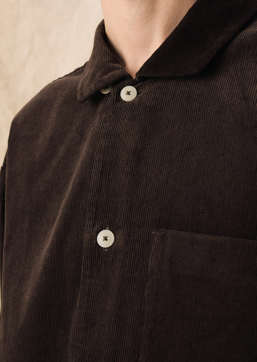 Organic Cord Smock Popover Shirt | Bitter Chocolate