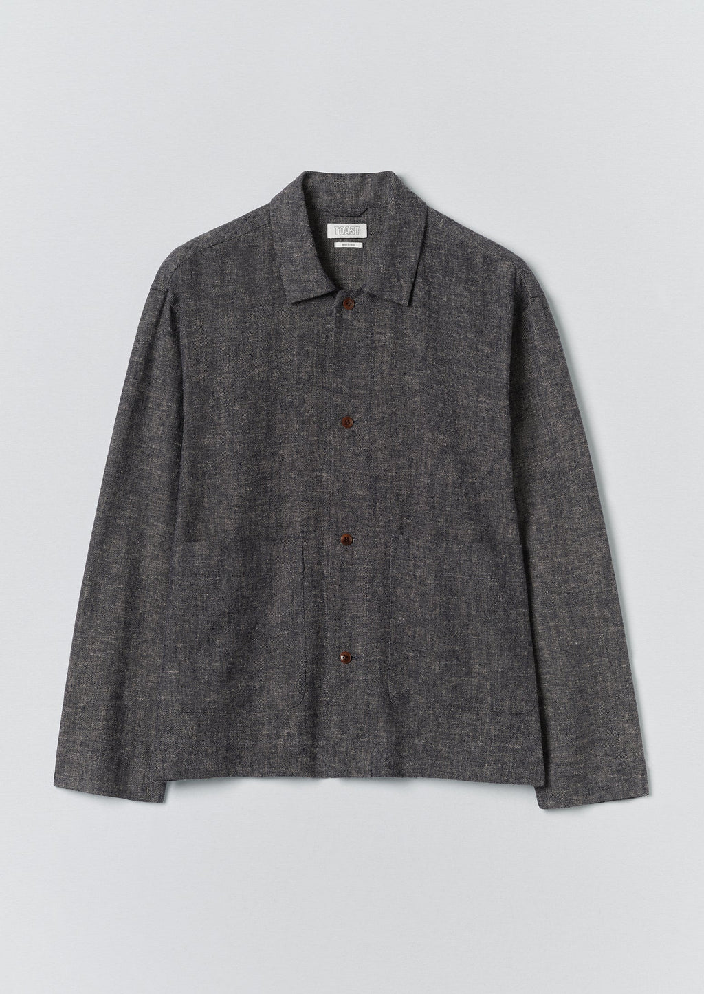 Relaxed Linen Cotton Shirt | Navy/Ecru