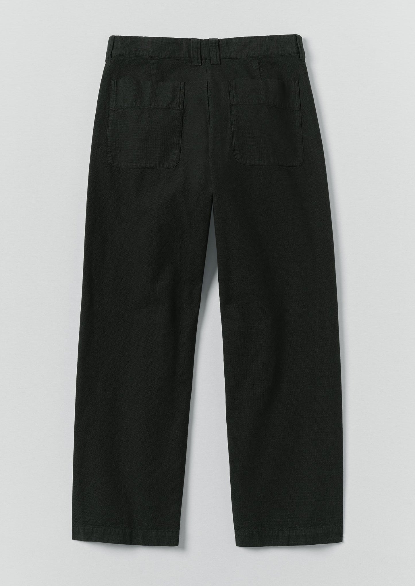 Rory Overdyed Micro Houndstooth Cotton Trousers | Oil Green