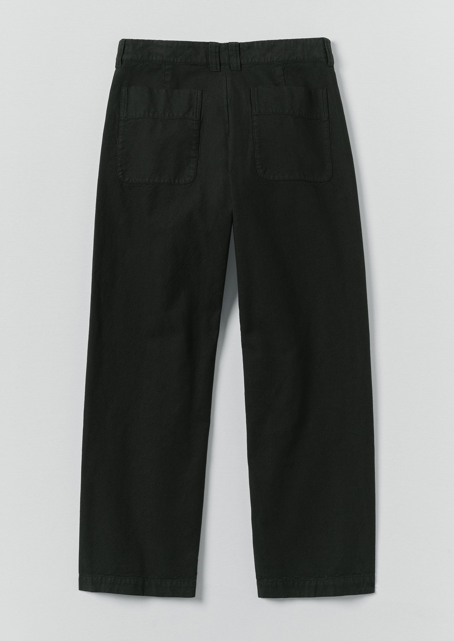 Rory Overdyed Micro Houndstooth Cotton Trousers | Oil Green