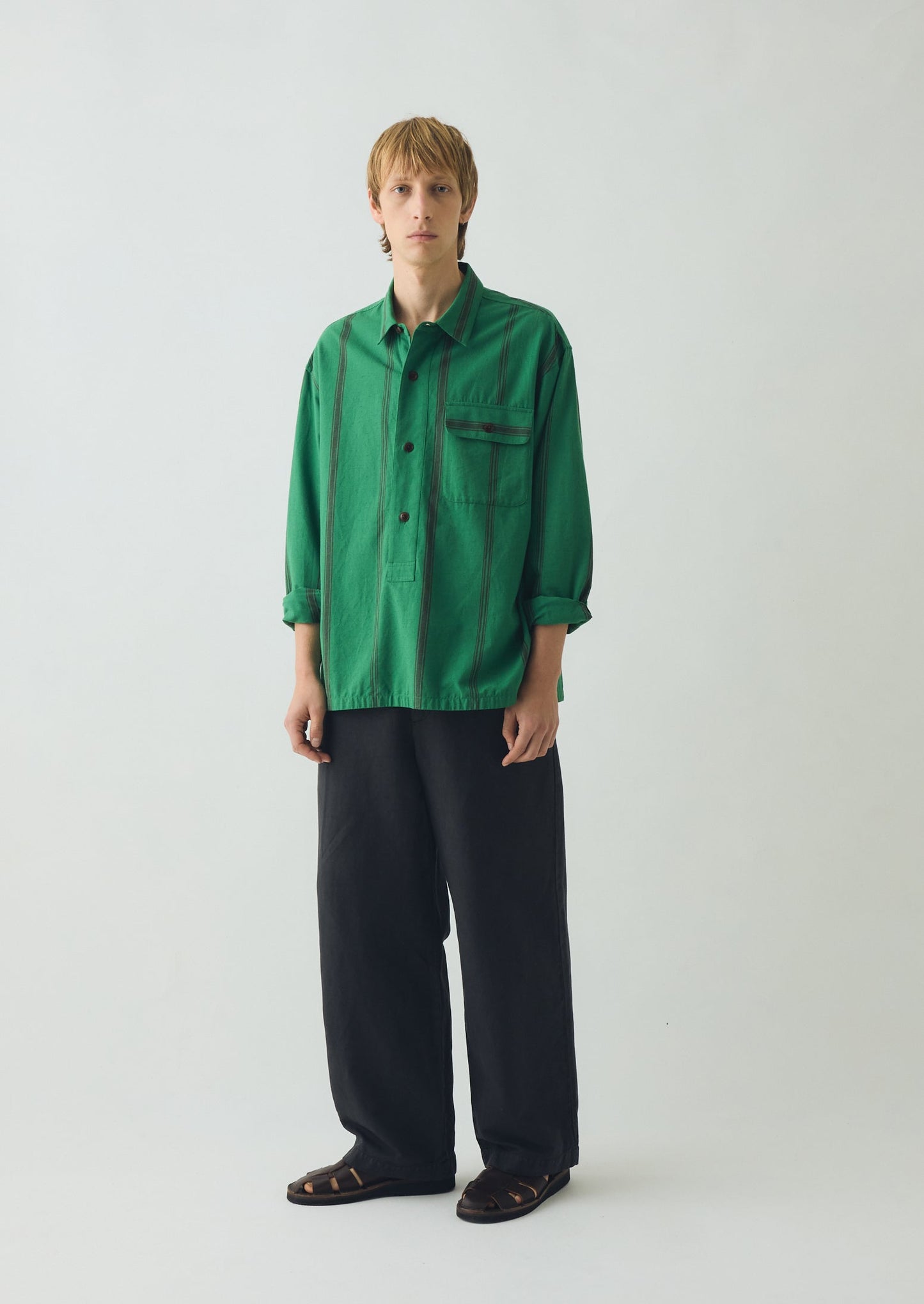 Jude Wide Leg Cotton Twill Trousers | Soft Black
