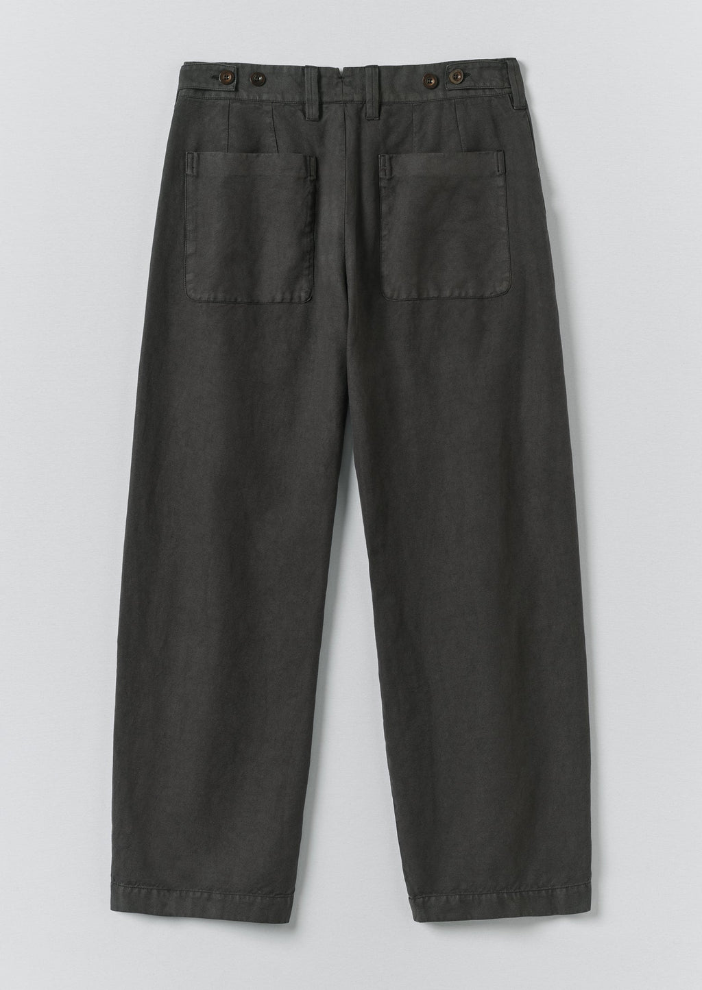 Jude Wide Leg Cotton Twill Trousers | Soft Black