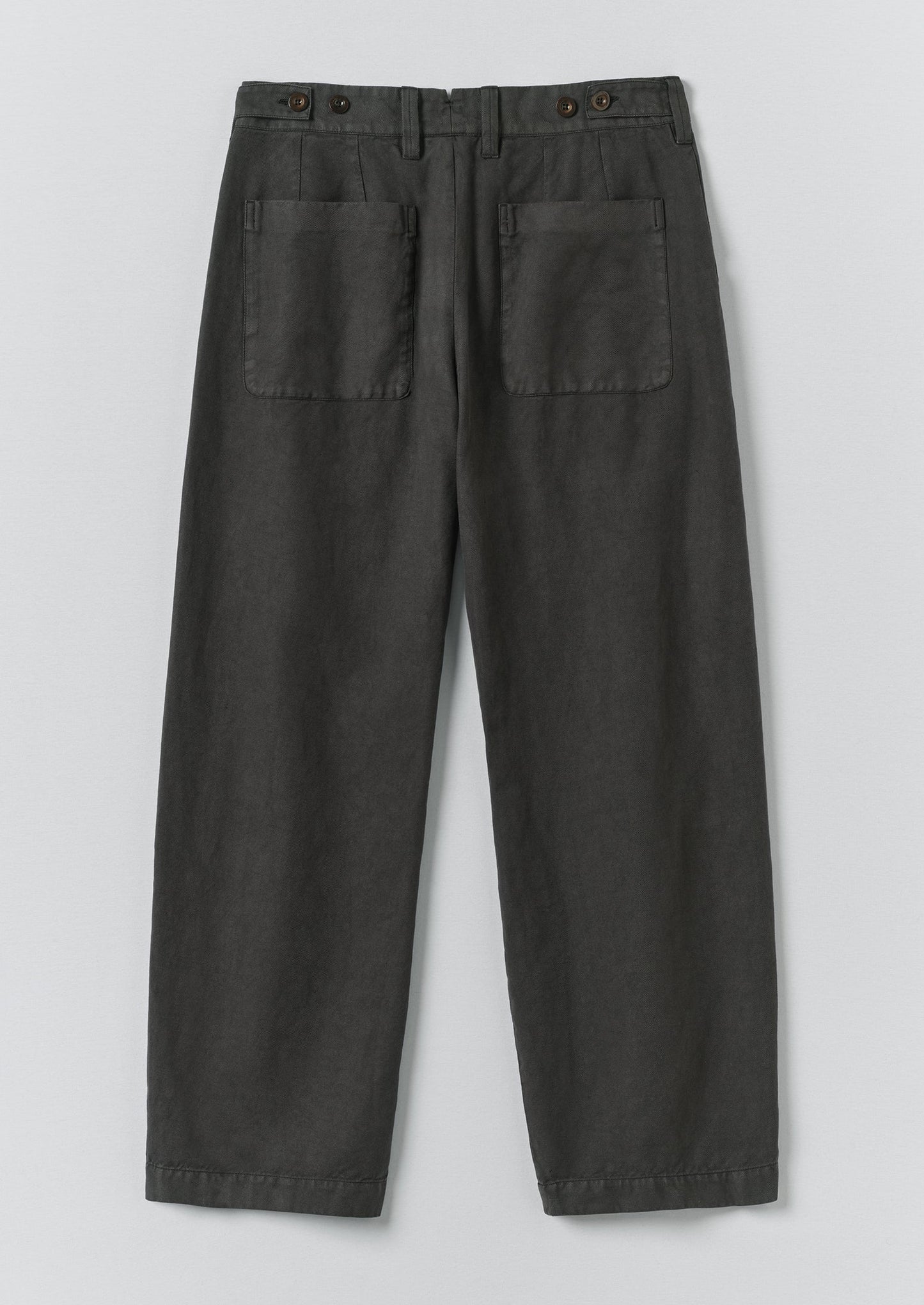 Jude Wide Leg Cotton Twill Trousers | Soft Black