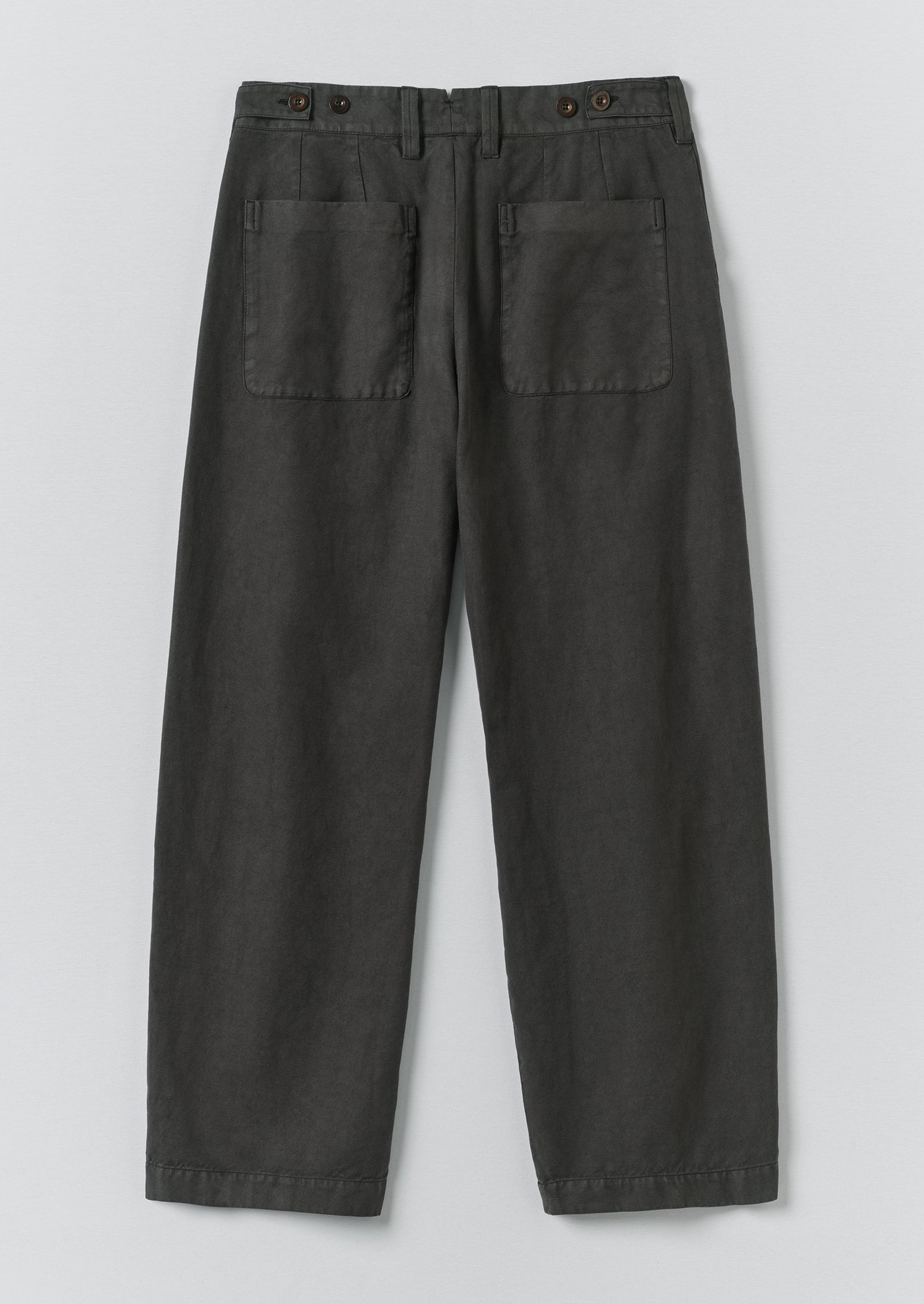 Jude Wide Leg Cotton Twill Trousers | Soft Black