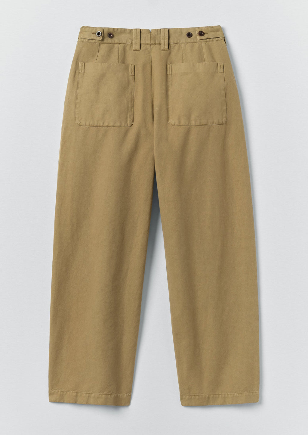 Jude Wide Leg Cotton Twill Trousers | Olive Leaf