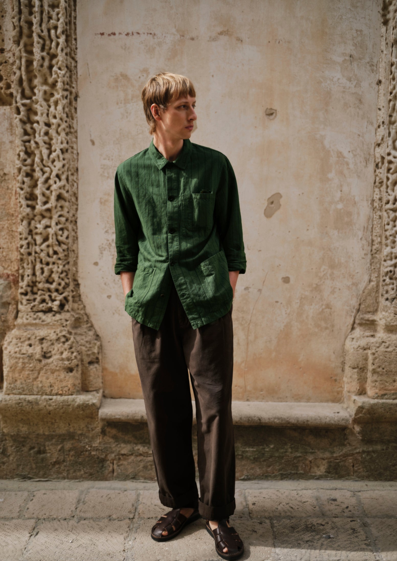 Jude Wide Leg Cotton Twill Trousers | Soft Black
