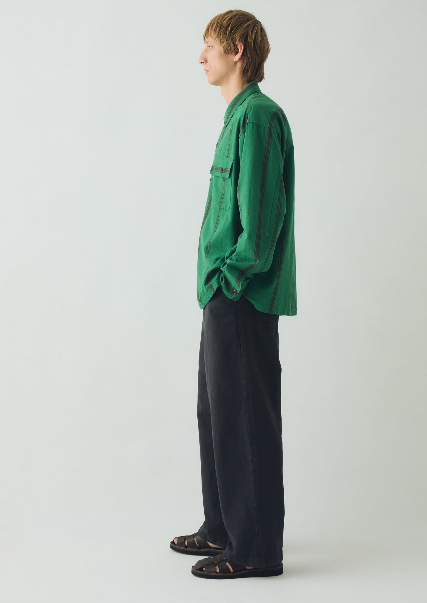 Jude Wide Leg Cotton Twill Trousers | Soft Black