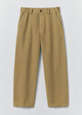Jude Wide Leg Cotton Twill Trousers | Olive Leaf
