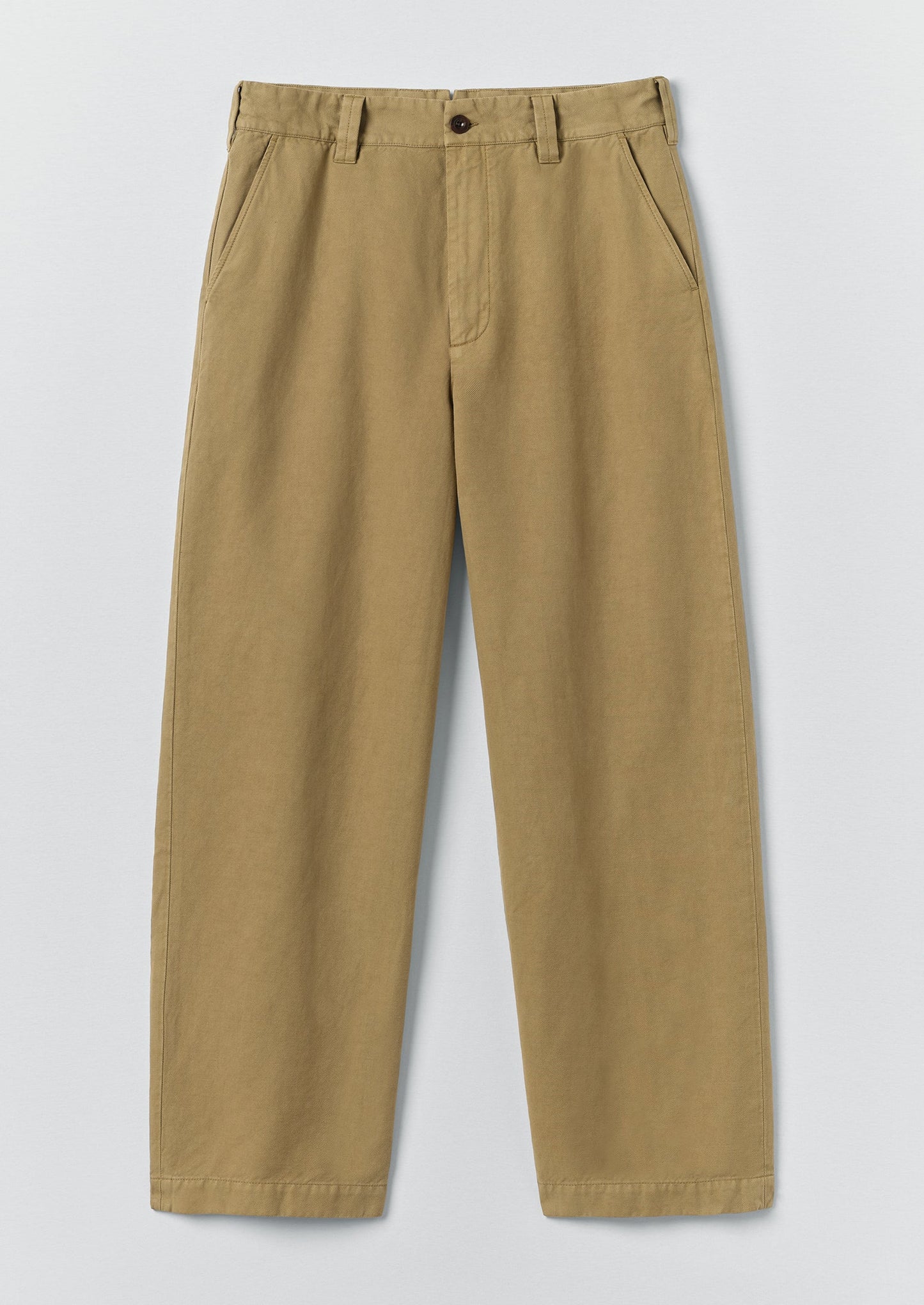 Jude Wide Leg Cotton Twill Trousers | Olive Leaf