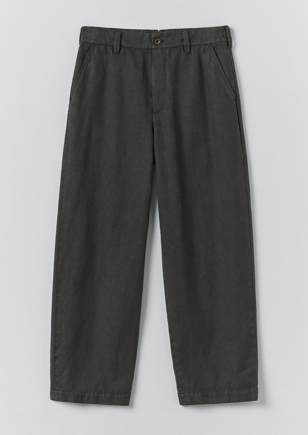 Jude Wide Leg Cotton Twill Trousers | Soft Black
